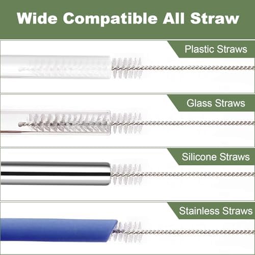 Straw Cleaner Brush for Stanley, 10Pcs Reusable Extra Long Straws Cleaning Brush for 14oz 20oz 30oz 40oz Stanley Mug, Cleaning Brushs for All Plastic, Glass, Stainless and Silicone Straw