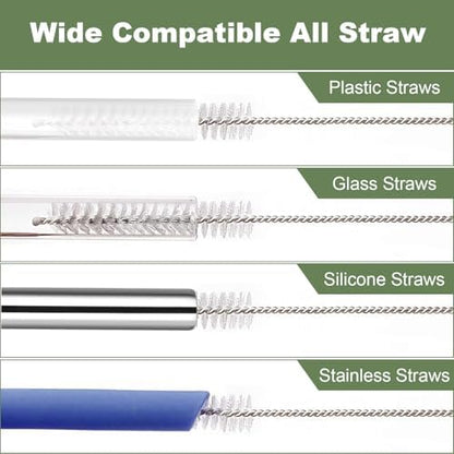 Straw Cleaner Brush for Stanley, 10Pcs Reusable Extra Long Straws Cleaning Brush for 14oz 20oz 30oz 40oz Stanley Mug, Cleaning Brushs for All Plastic, Glass, Stainless and Silicone Straw