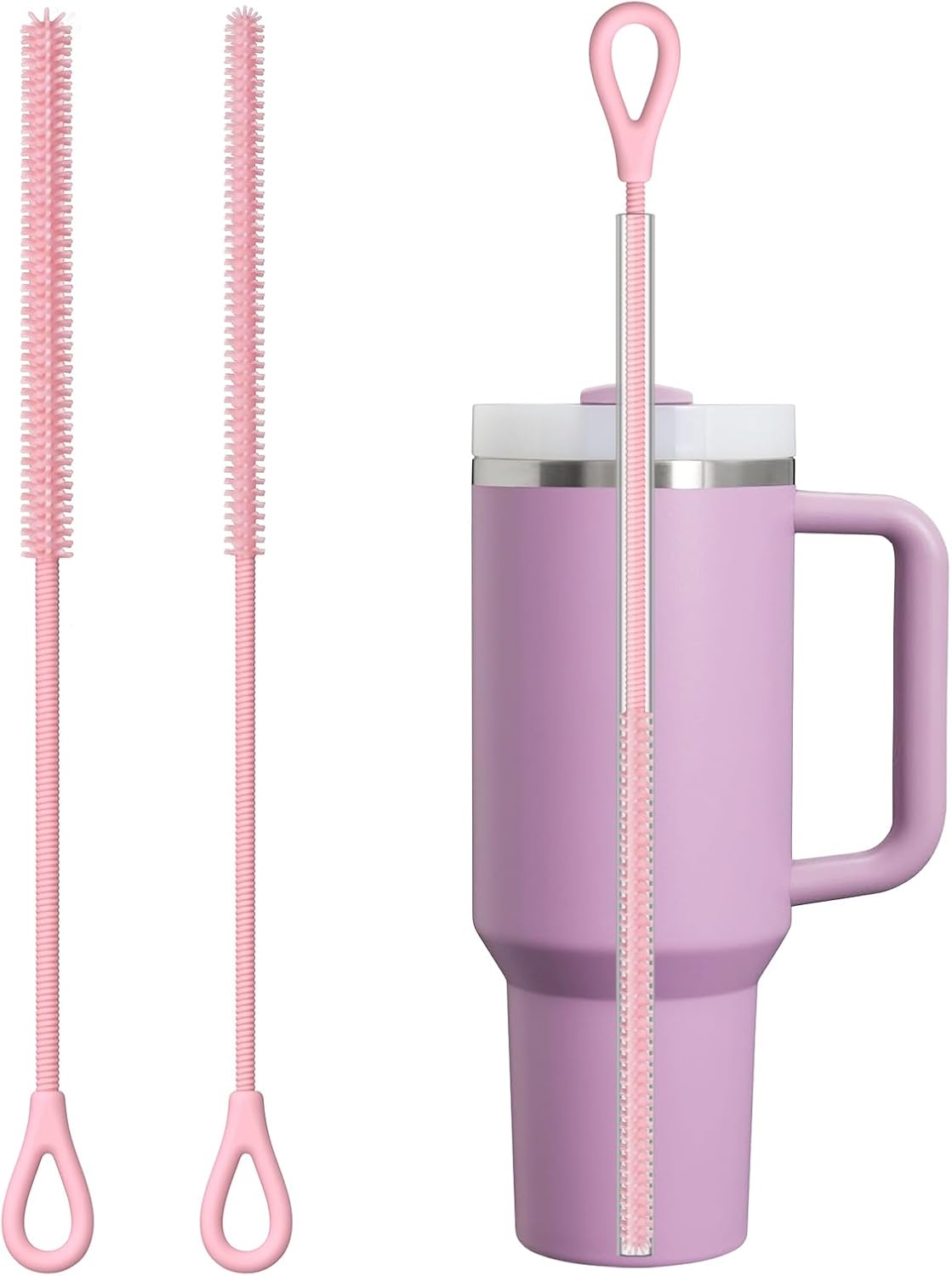 Straw Cleaner Brush for Stanley, 10Pcs Reusable Extra Long Straws Cleaning Brush for 14oz 20oz 30oz 40oz Stanley Mug, Cleaning Brushs for All Plastic, Glass, Stainless and Silicone Straw