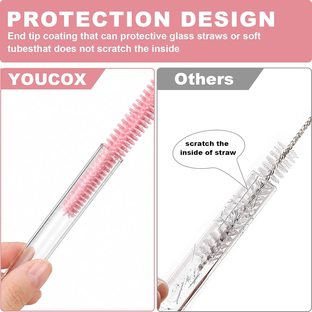 Straw Cleaner Brush for Stanley, 10Pcs Reusable Extra Long Straws Cleaning Brush for 14oz 20oz 30oz 40oz Stanley Mug, Cleaning Brushs for All Plastic, Glass, Stainless and Silicone Straw