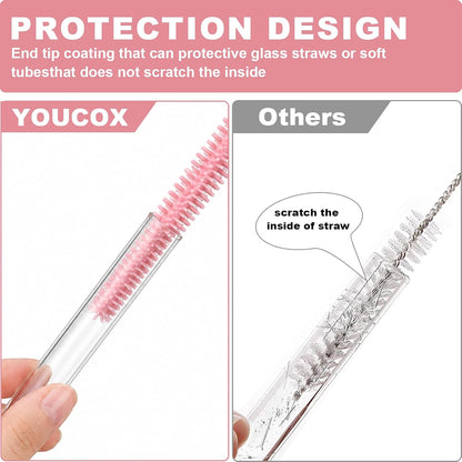 Straw Cleaner Brush for Stanley, 10Pcs Reusable Extra Long Straws Cleaning Brush for 14oz 20oz 30oz 40oz Stanley Mug, Cleaning Brushs for All Plastic, Glass, Stainless and Silicone Straw