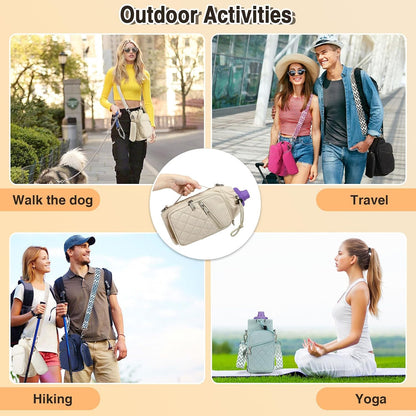 Water Bottle Carrier Bag with Strap, Water Bottle Holder Crossbody Bags for Women Men for Walking, Hiking,Cycling
