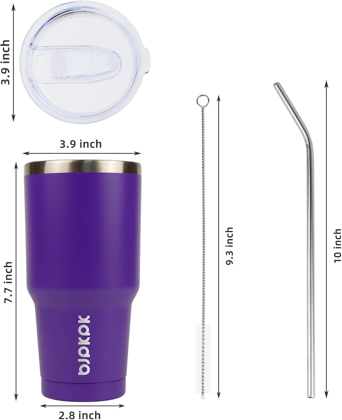 20 oz Coffee Tumbler with Lid & Straw, Insulated Stainless Steel Mug - Colors A