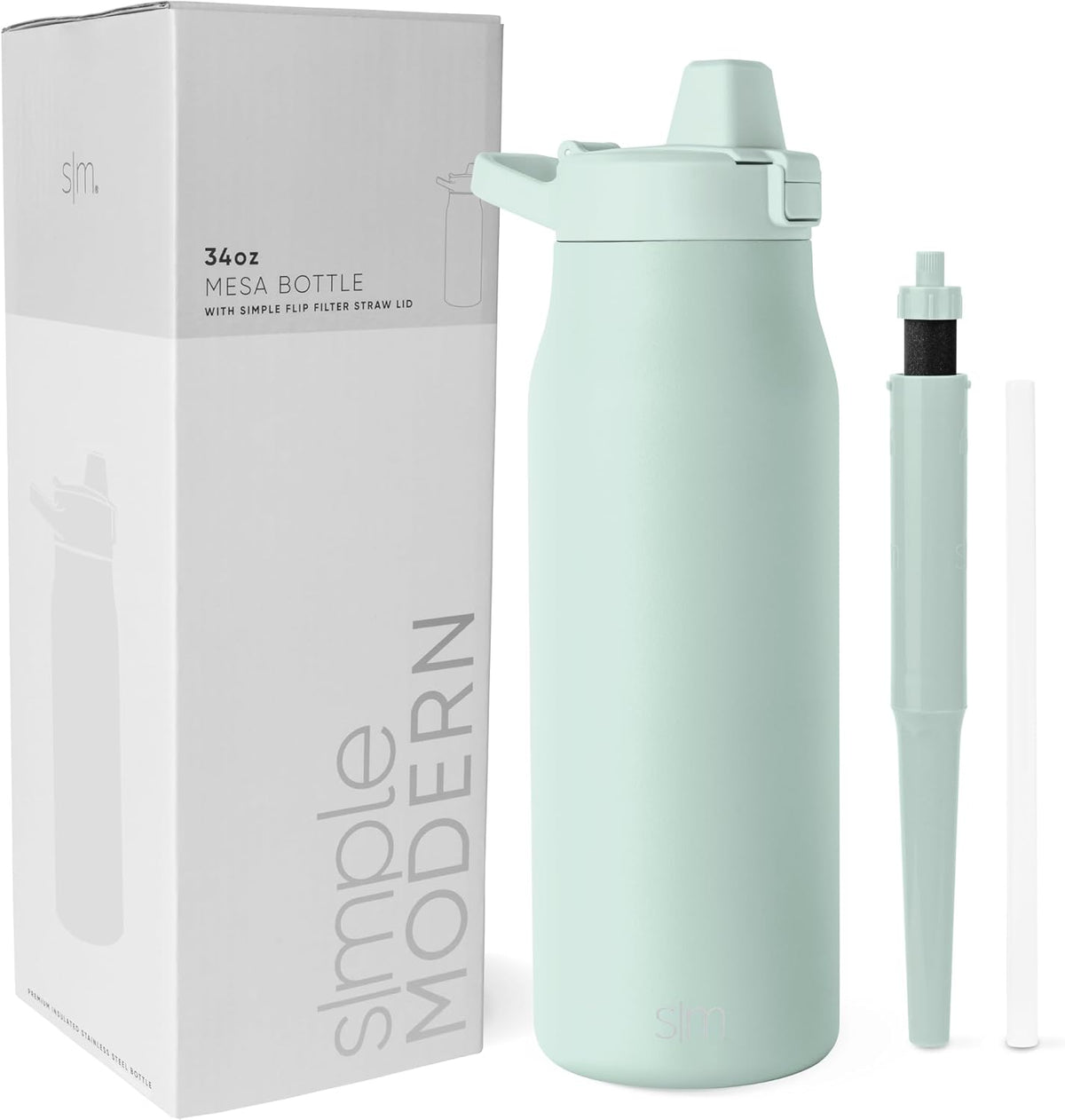 Insulated Filtered Water Bottle | 34oz, Green