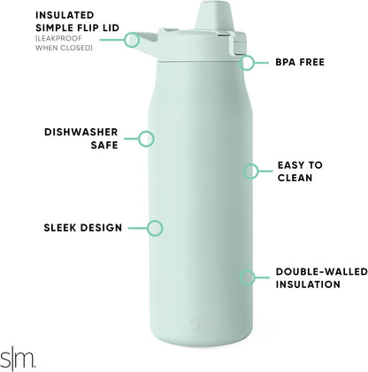 Insulated Filtered Water Bottle | 34oz, Green