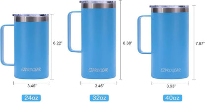 40oz Insulated Tumbler with Handle, Rose Gold | Stainless Steel, Double Wall Vacuum Insulated, Includes Lid & Straws, BPA Free