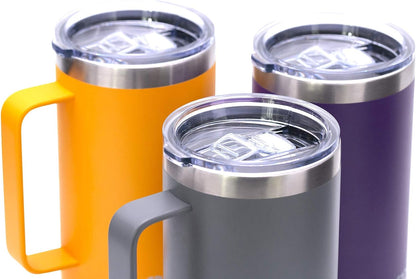 40oz Insulated Tumbler with Handle, Rose Gold | Stainless Steel, Double Wall Vacuum Insulated, Includes Lid & Straws, BPA Free