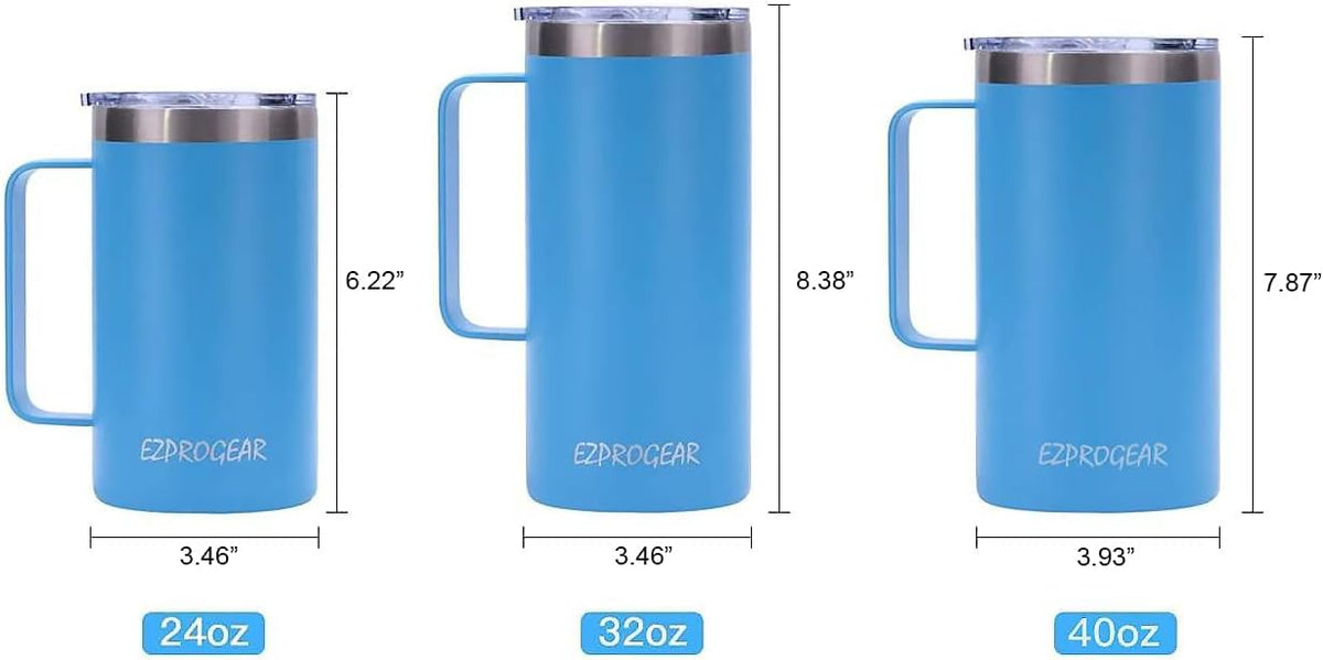 40oz Insulated Tumbler with Handle, Rose Gold | Stainless Steel, Double Wall Vacuum Insulated, Includes Lid & Straws, BPA Free