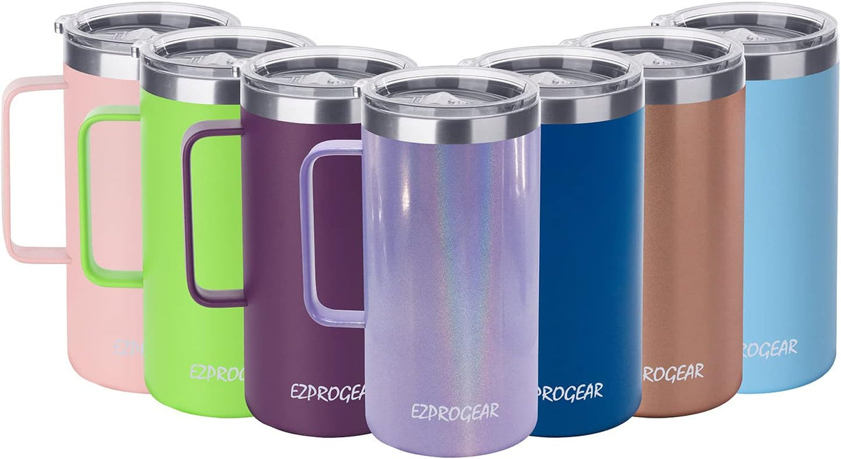40oz Insulated Tumbler with Handle, Rose Gold | Stainless Steel, Double Wall Vacuum Insulated, Includes Lid & Straws, BPA Free