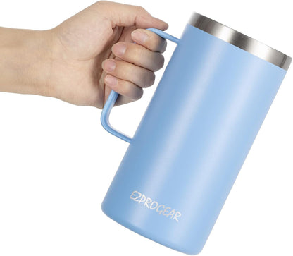 40oz Insulated Tumbler with Handle, Rose Gold | Stainless Steel, Double Wall Vacuum Insulated, Includes Lid & Straws, BPA Free