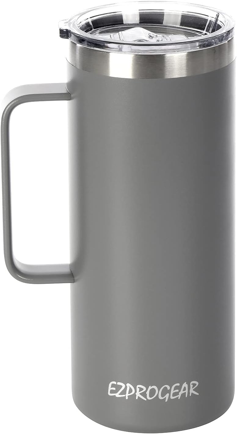 40oz Insulated Tumbler with Handle, Rose Gold | Stainless Steel, Double Wall Vacuum Insulated, Includes Lid & Straws, BPA Free