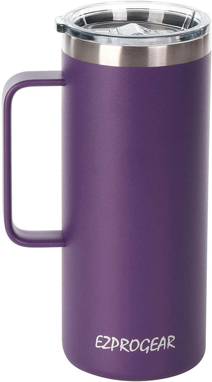 40oz Insulated Tumbler with Handle, Rose Gold | Stainless Steel, Double Wall Vacuum Insulated, Includes Lid & Straws, BPA Free