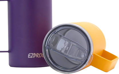 40oz Insulated Tumbler with Handle, Rose Gold | Stainless Steel, Double Wall Vacuum Insulated, Includes Lid & Straws, BPA Free