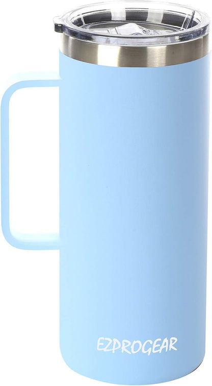 40oz Insulated Tumbler with Handle, Rose Gold | Stainless Steel, Double Wall Vacuum Insulated, Includes Lid & Straws, BPA Free
