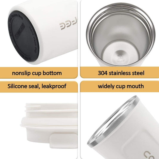 CS COSDDI 12 oz Coffee Mug - Stainless Steel Coffee Cup with Leakproof Lid