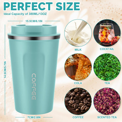 CS COSDDI 12 oz Coffee Mug - Stainless Steel Coffee Cup with Leakproof Lid
