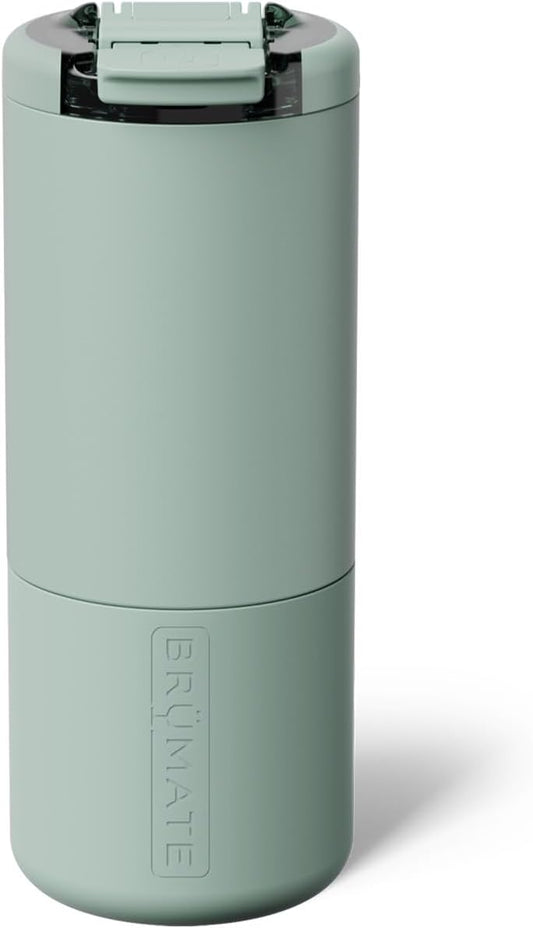 Strova 18oz 100% Leakproof Insulated Coffee Mug | Ceramic-Lined Interior | Built-In Silicone Sleeve for Travel | Locking Flip Lid (Sage)