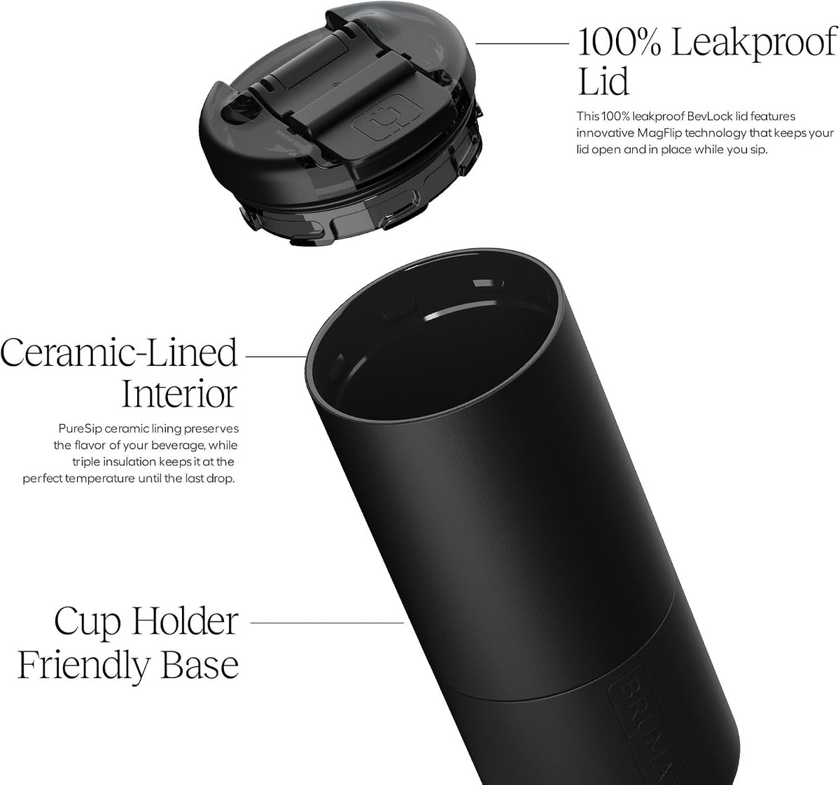 Strova 18oz 100% Leakproof Insulated Coffee Mug | Ceramic-Lined Interior | Built-In Silicone Sleeve for Travel | Locking Flip Lid (Sage)