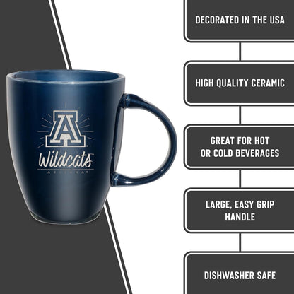 NCAA 18oz Laser Engraved Ceramic Lustre Mug - Coffee-Tea - Colors D