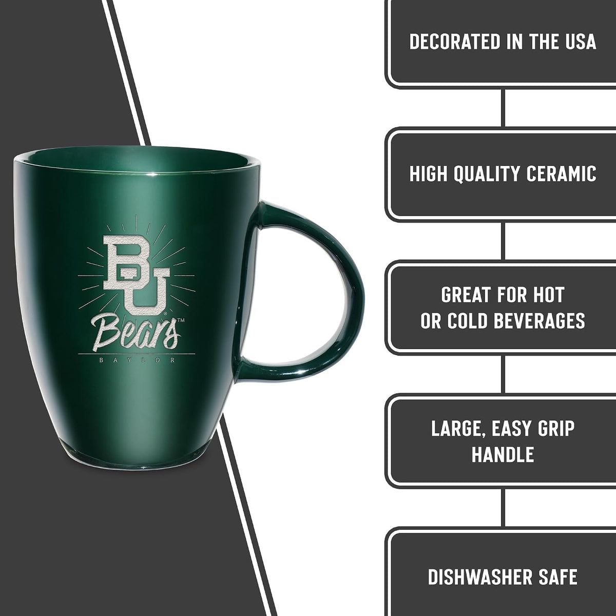 NCAA 18oz Laser Engraved Ceramic Lustre Mug - Coffee-Tea - Colors D
