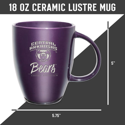 NCAA 18oz Laser Engraved Ceramic Lustre Mug - Coffee-Tea - Colors D