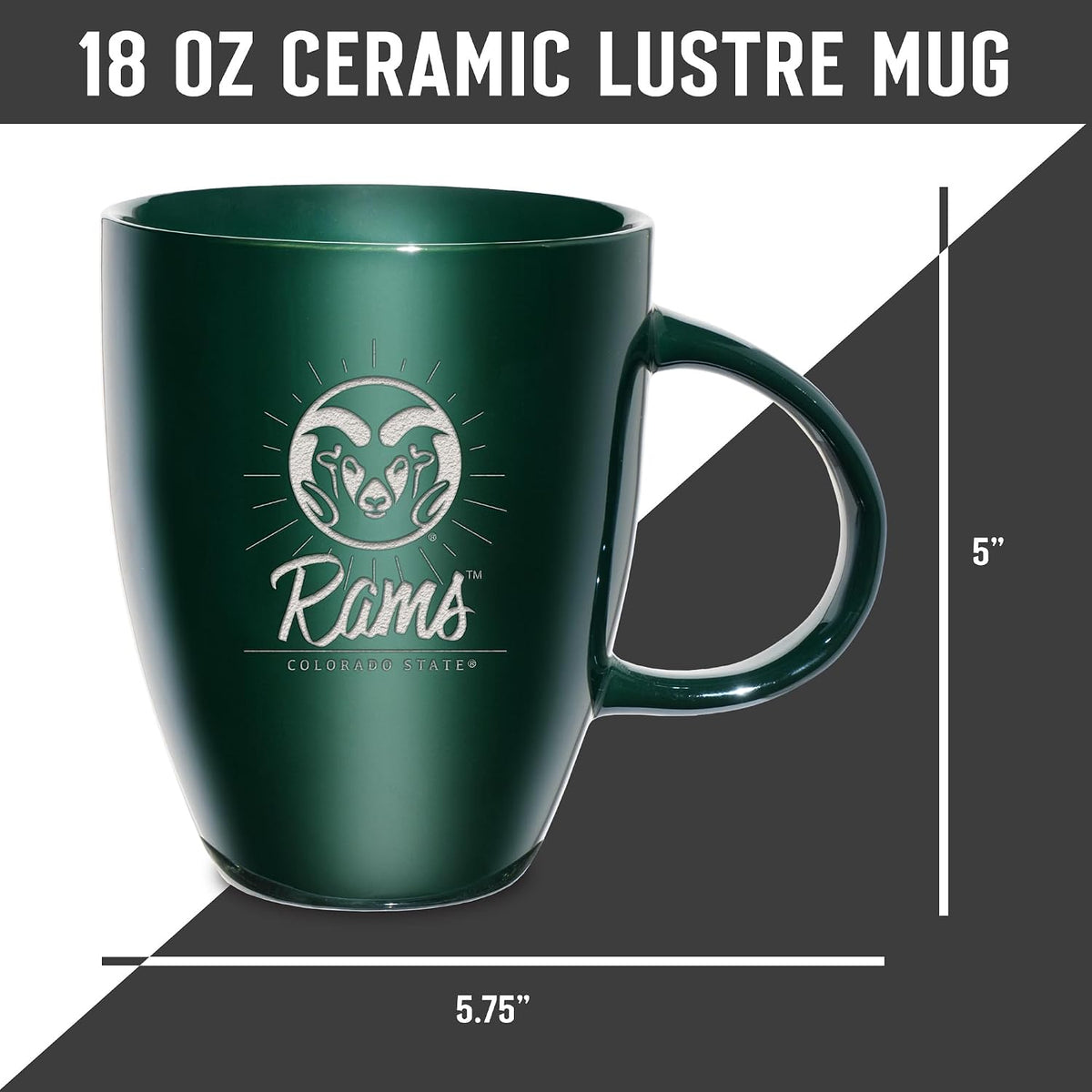 NCAA 18oz Laser Engraved Ceramic Lustre Mug - Coffee-Tea - Colors D