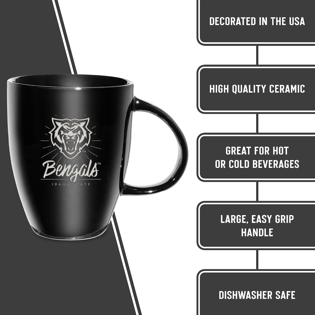 NCAA 18oz Laser Engraved Ceramic Lustre Mug - Coffee-Tea - Colors D