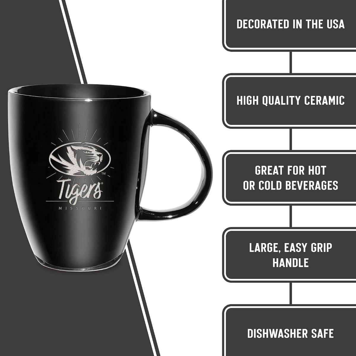 NCAA 18oz Laser Engraved Ceramic Lustre Mug - Coffee-Tea - Colors D