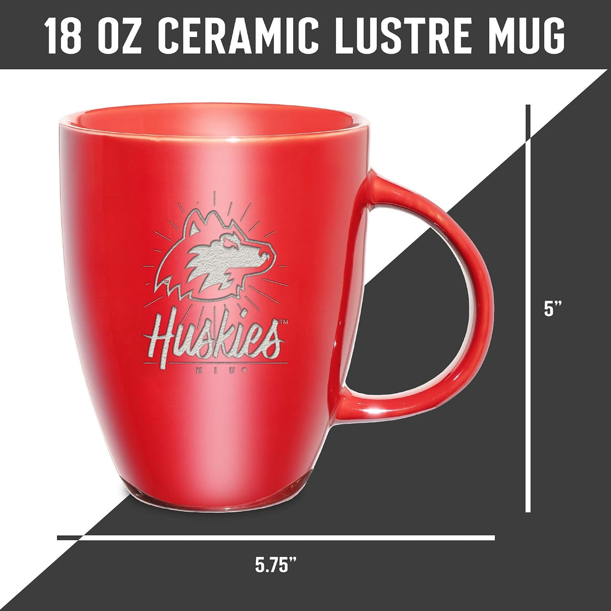 NCAA 18oz Laser Engraved Ceramic Lustre Mug - Coffee-Tea - Colors D