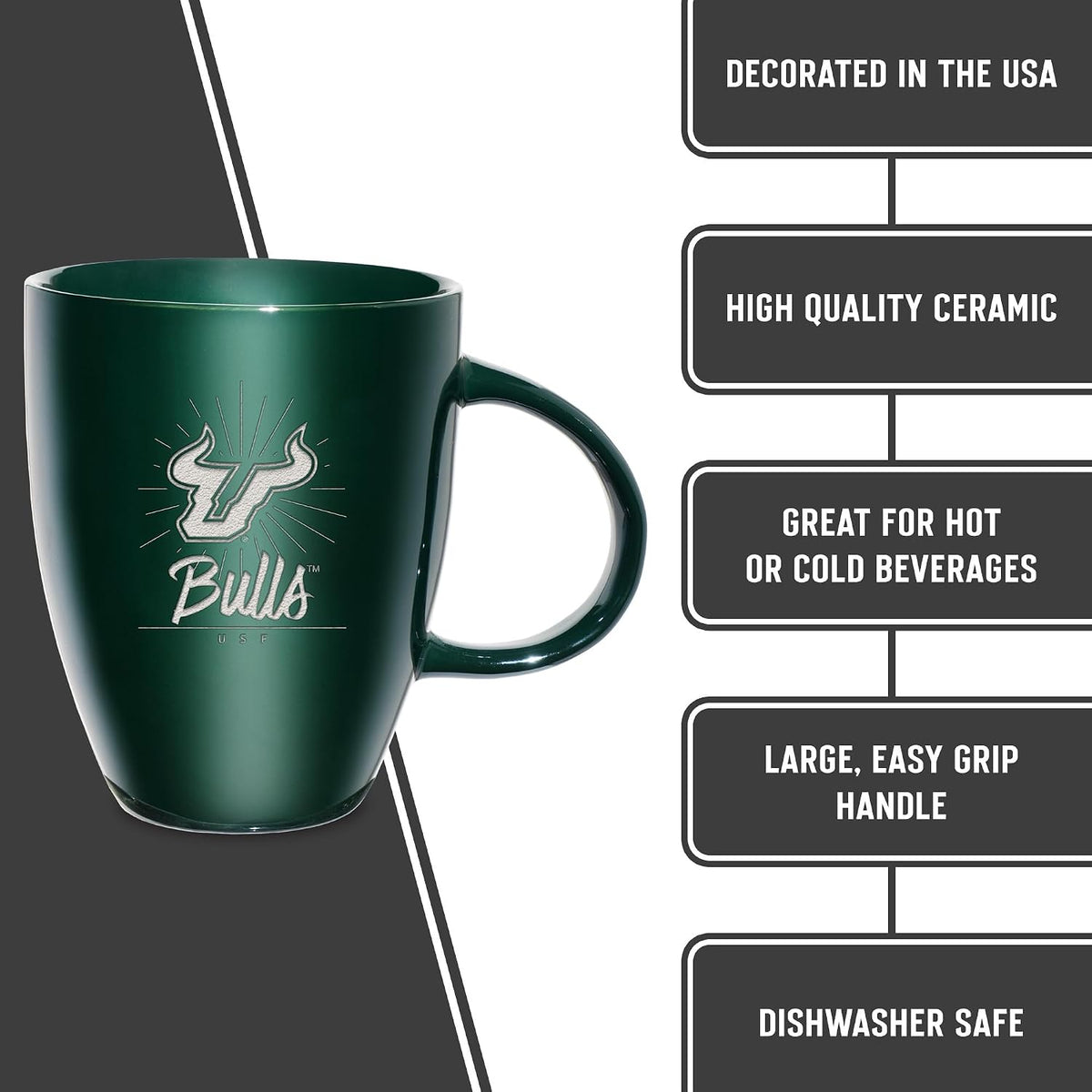 NCAA 18oz Laser Engraved Ceramic Lustre Mug - Coffee-Tea - Colors D