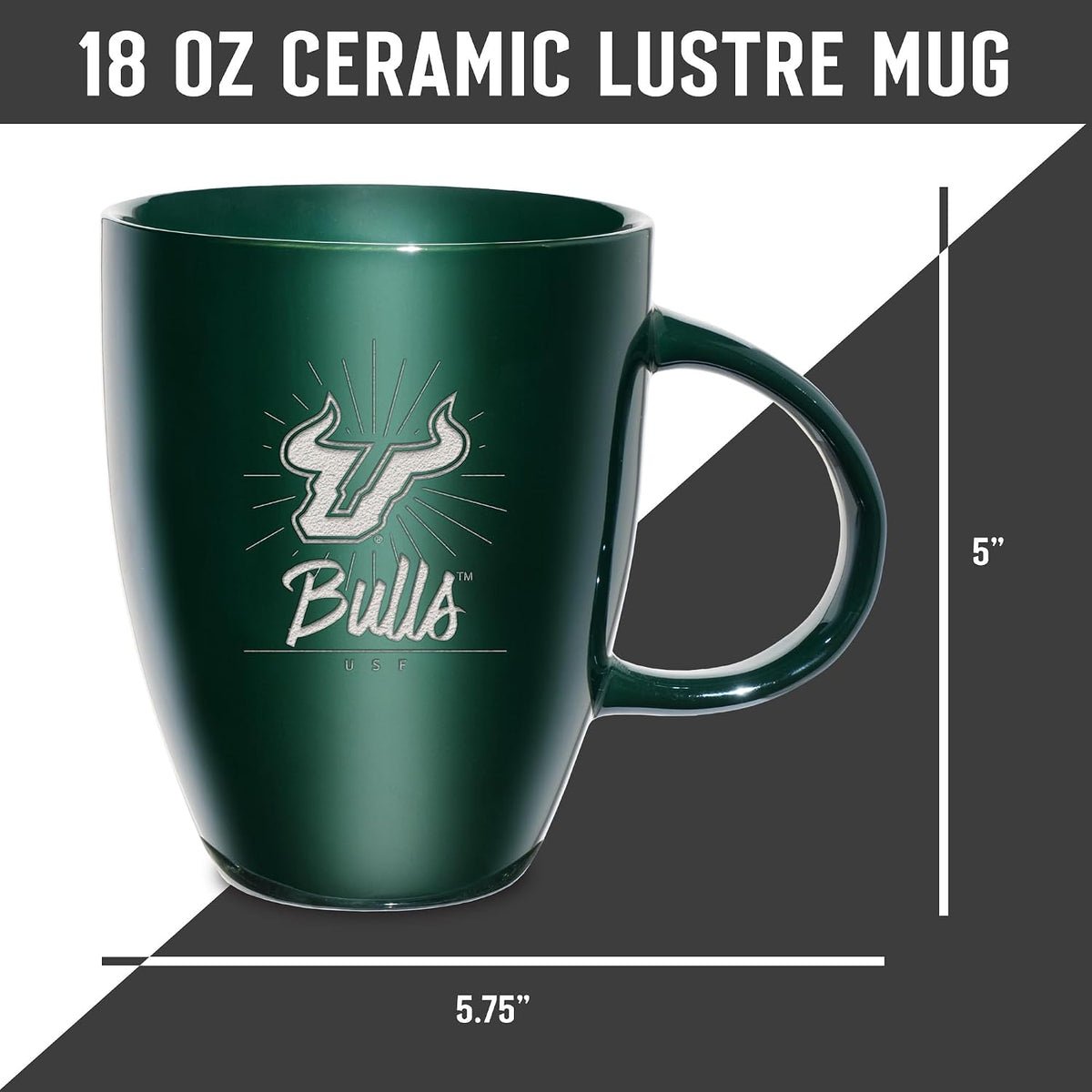 NCAA 18oz Laser Engraved Ceramic Lustre Mug - Coffee-Tea - Colors D