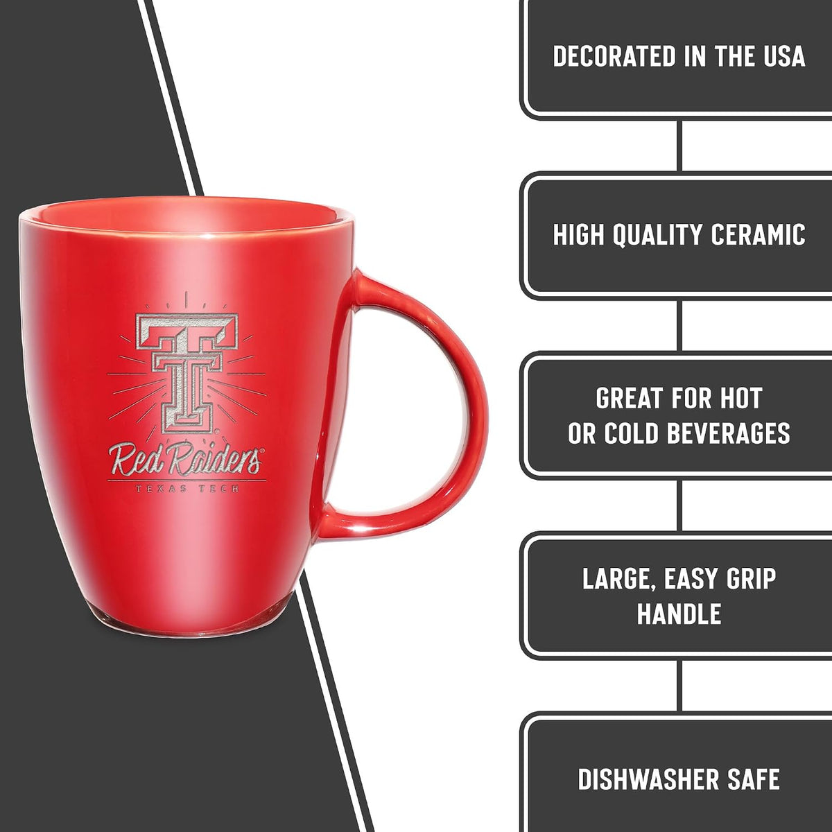 NCAA 18oz Laser Engraved Ceramic Lustre Mug - Coffee-Tea - Colors D