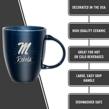 NCAA 18oz Laser Engraved Ceramic Lustre Mug - Coffee-Tea - Colors D