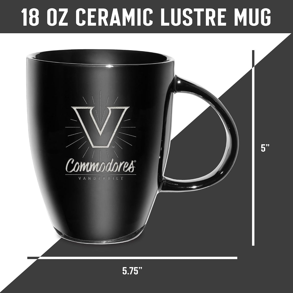 NCAA 18oz Laser Engraved Ceramic Lustre Mug - Coffee-Tea - Colors D
