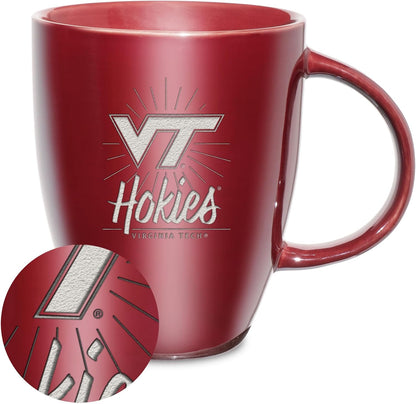 NCAA 18oz Laser Engraved Ceramic Lustre Mug - Coffee-Tea - Colors D