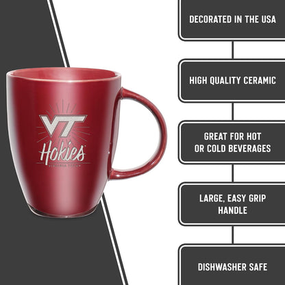 NCAA 18oz Laser Engraved Ceramic Lustre Mug - Coffee-Tea - Colors D