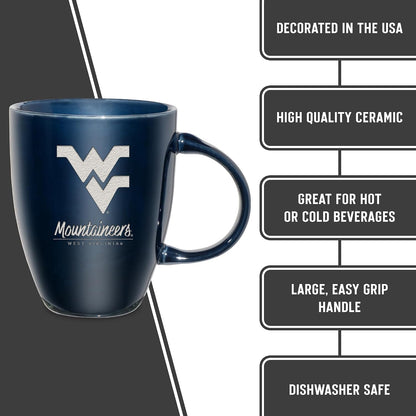 NCAA 18oz Laser Engraved Ceramic Lustre Mug - Coffee-Tea - Colors D