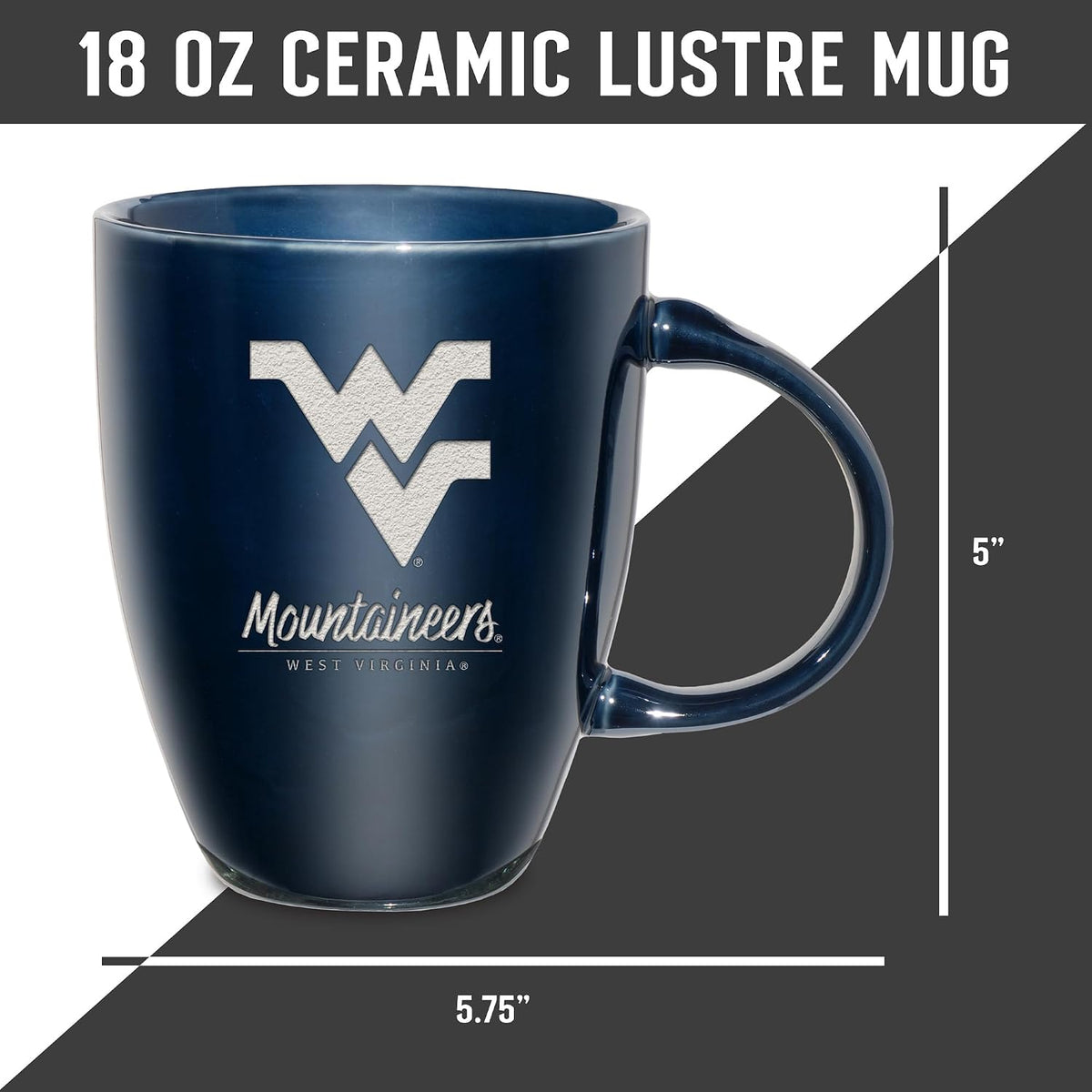 NCAA 18oz Laser Engraved Ceramic Lustre Mug - Coffee-Tea - Colors D
