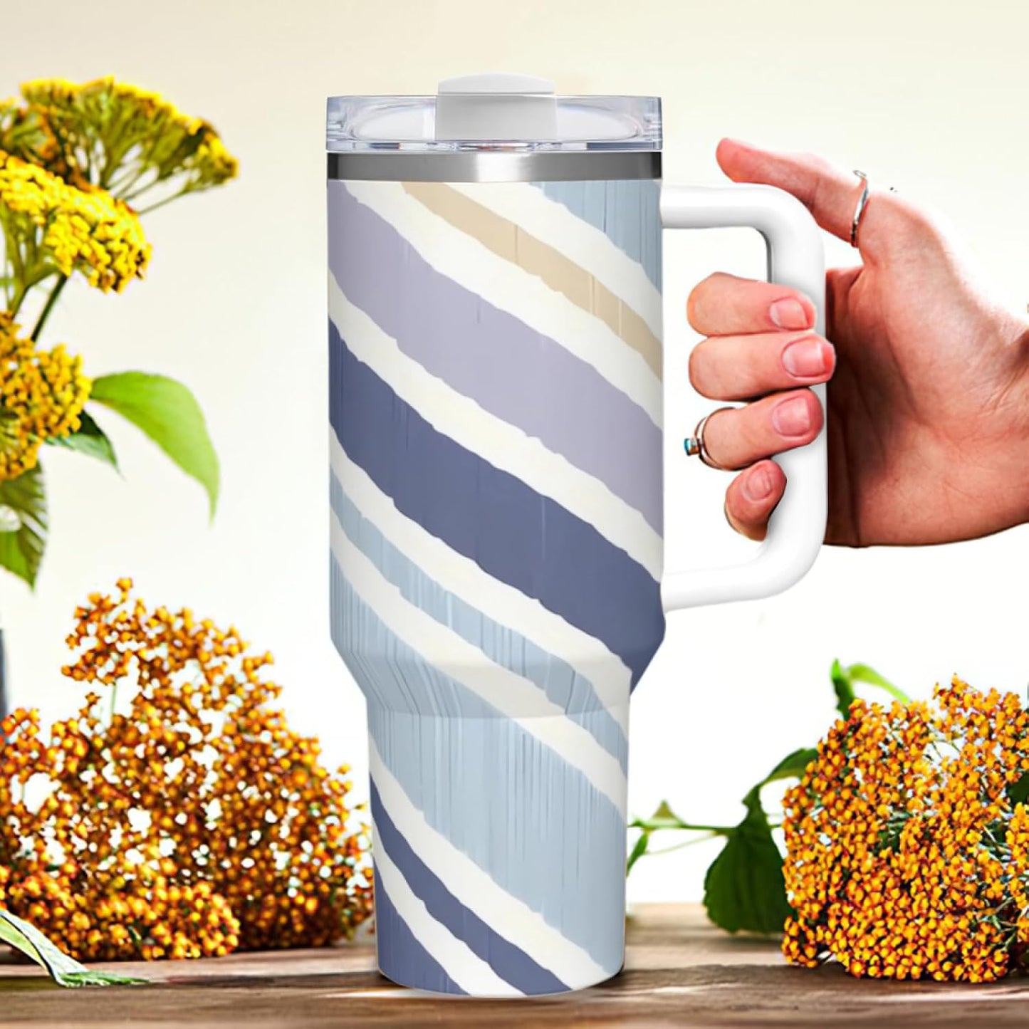 Commuter Vacuum Tumbler: No-Leak 40OZ Capacity, Easy Single-Hand Use, Fits Vehicles/Offices - Perfect for Travel, Driving, Daily Transit