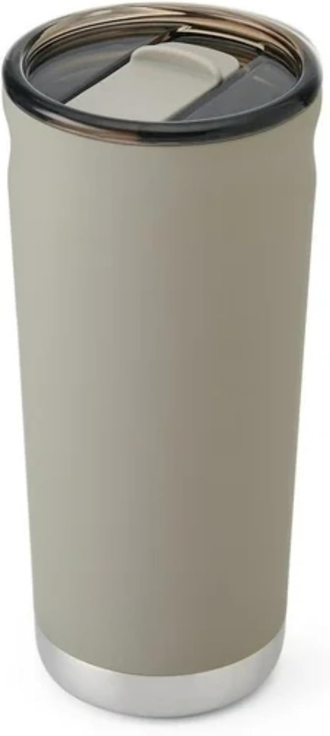 18 oz Insulated Coffee Mug with Handle & Flow Motion Lid, 18/8 Stainless Steel Vacuum Travel Tumbler, Cup Holder Friendly, Keeps Hot 6 Hours，Black