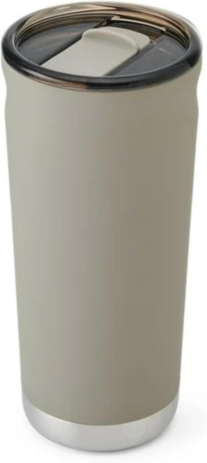 18 oz Insulated Coffee Mug with Handle & Flow Motion Lid, 18/8 Stainless Steel Vacuum Travel Tumbler, Cup Holder Friendly, Keeps Hot 6 Hours，Black