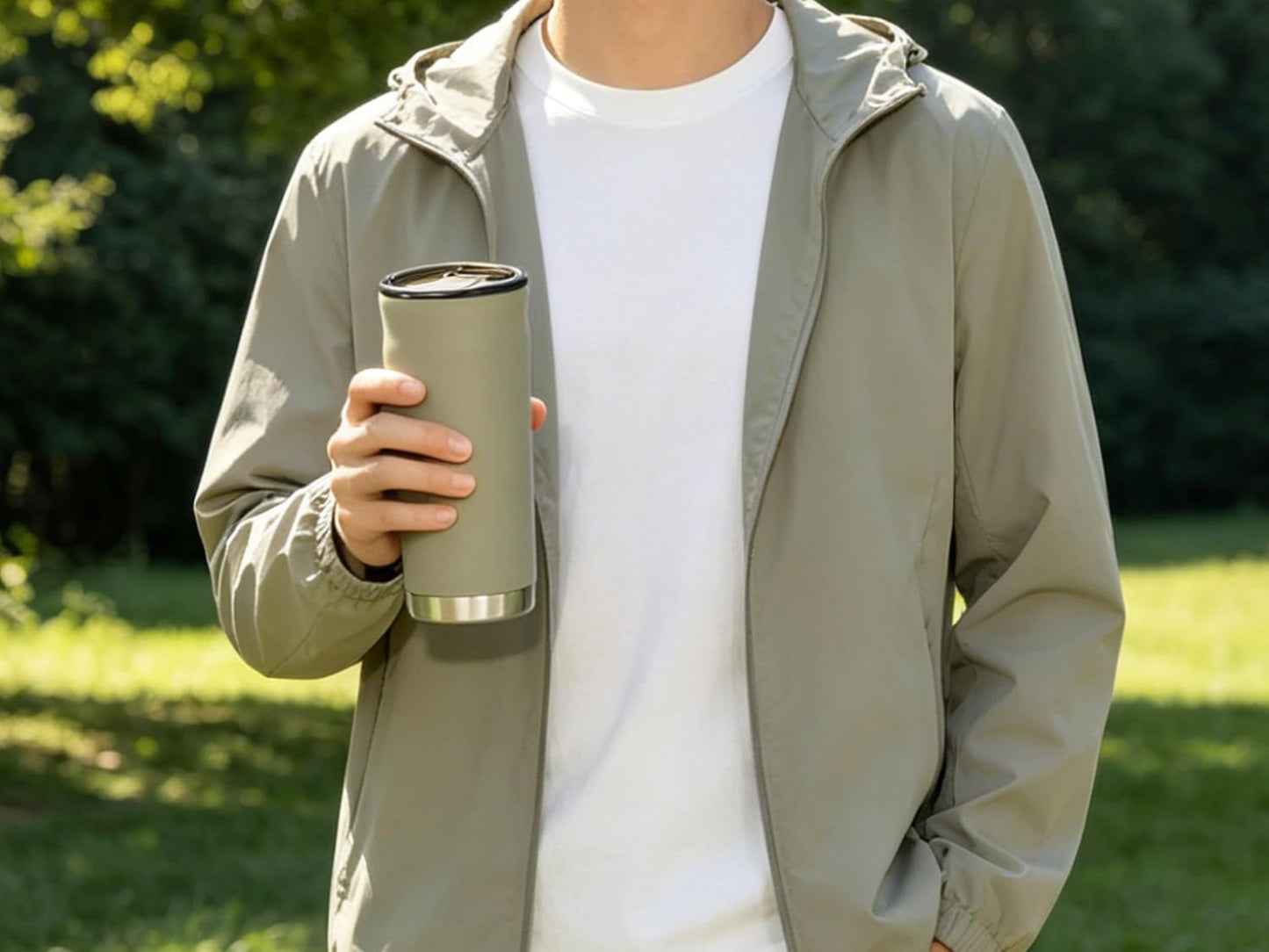 18 oz Insulated Coffee Mug with Handle & Flow Motion Lid, 18/8 Stainless Steel Vacuum Travel Tumbler, Cup Holder Friendly, Keeps Hot 6 Hours，Black