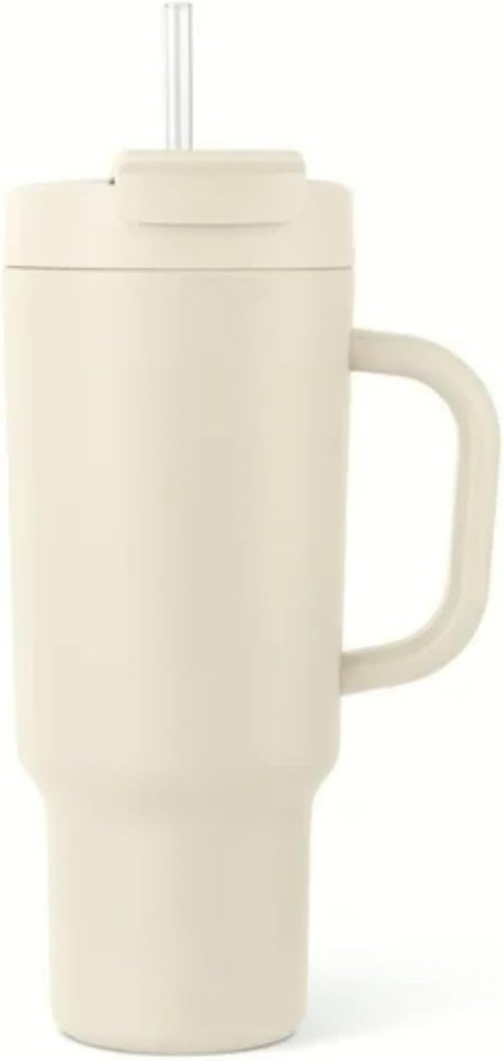 18 oz Insulated Coffee Mug with Handle & Flow Motion Lid, 18/8 Stainless Steel Vacuum Travel Tumbler, Cup Holder Friendly, Keeps Hot 6 Hours，Black