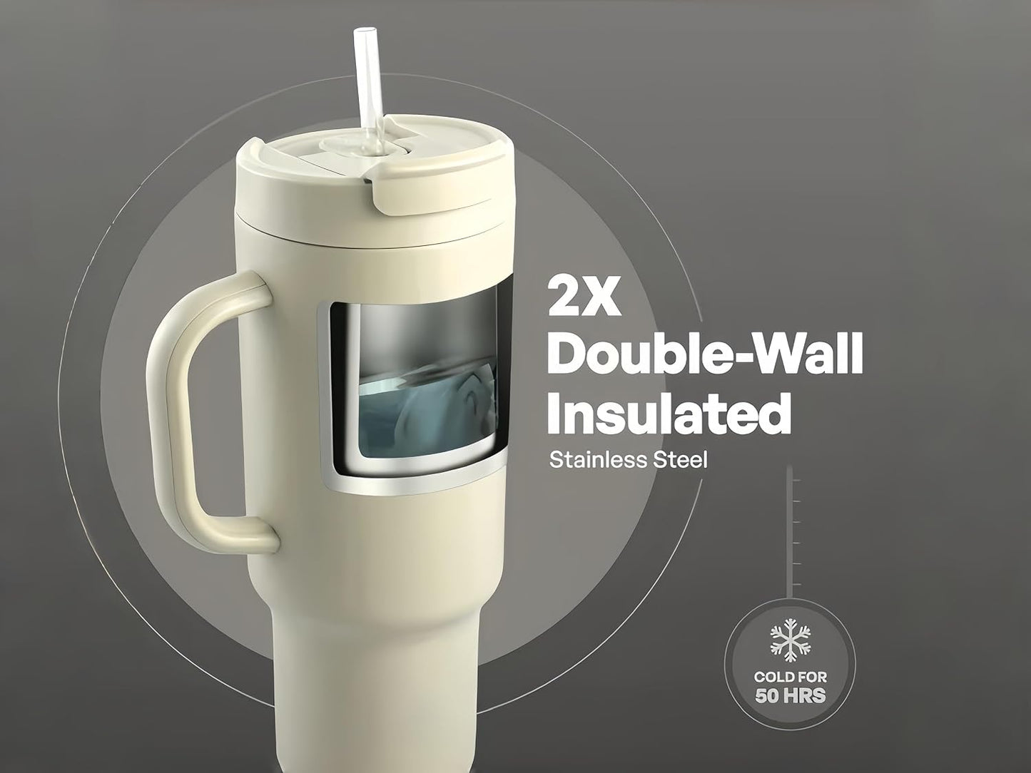18 oz Insulated Coffee Mug with Handle & Flow Motion Lid, 18/8 Stainless Steel Vacuum Travel Tumbler, Cup Holder Friendly, Keeps Hot 6 Hours，Black