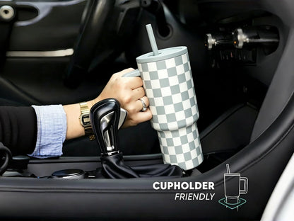 18 oz Insulated Coffee Mug with Handle & Flow Motion Lid, 18/8 Stainless Steel Vacuum Travel Tumbler, Cup Holder Friendly, Keeps Hot 6 Hours，Black