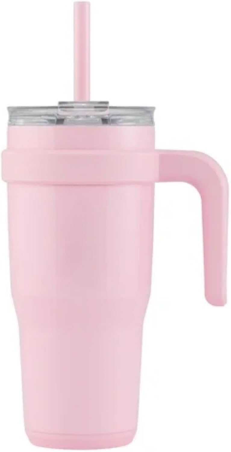 18 oz Insulated Coffee Mug with Handle & Flow Motion Lid, 18/8 Stainless Steel Vacuum Travel Tumbler, Cup Holder Friendly, Keeps Hot 6 Hours，Black