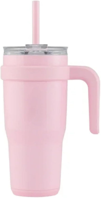 18 oz Insulated Coffee Mug with Handle & Flow Motion Lid, 18/8 Stainless Steel Vacuum Travel Tumbler, Cup Holder Friendly, Keeps Hot 6 Hours，Black