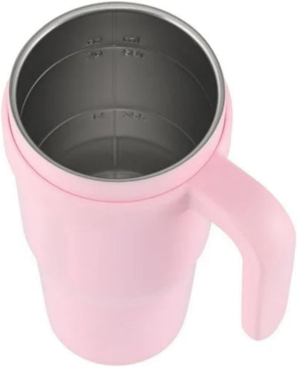 18 oz Insulated Coffee Mug with Handle & Flow Motion Lid, 18/8 Stainless Steel Vacuum Travel Tumbler, Cup Holder Friendly, Keeps Hot 6 Hours，Black