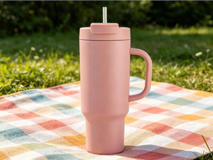 18 oz Insulated Coffee Mug with Handle & Flow Motion Lid, 18/8 Stainless Steel Vacuum Travel Tumbler, Cup Holder Friendly, Keeps Hot 6 Hours，Black