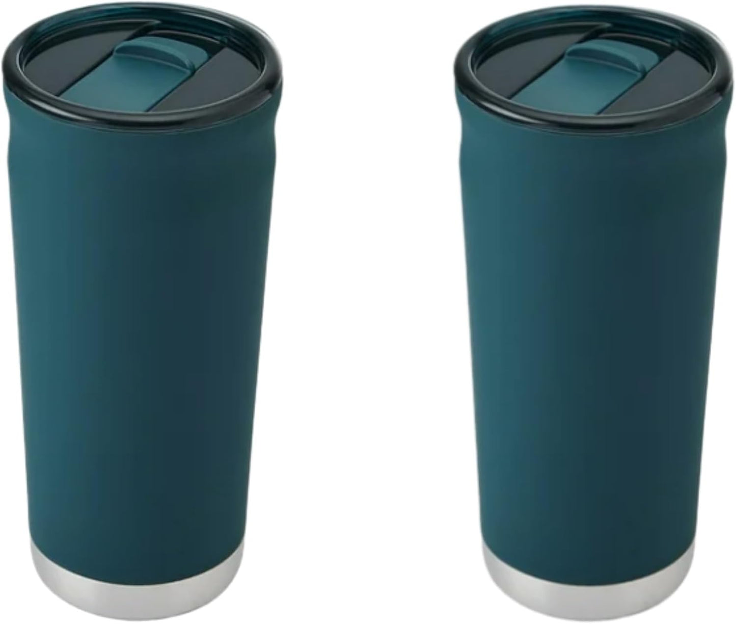 18 oz Insulated Coffee Mug with Handle & Flow Motion Lid, 18/8 Stainless Steel Vacuum Travel Tumbler, Cup Holder Friendly, Keeps Hot 6 Hours，Black